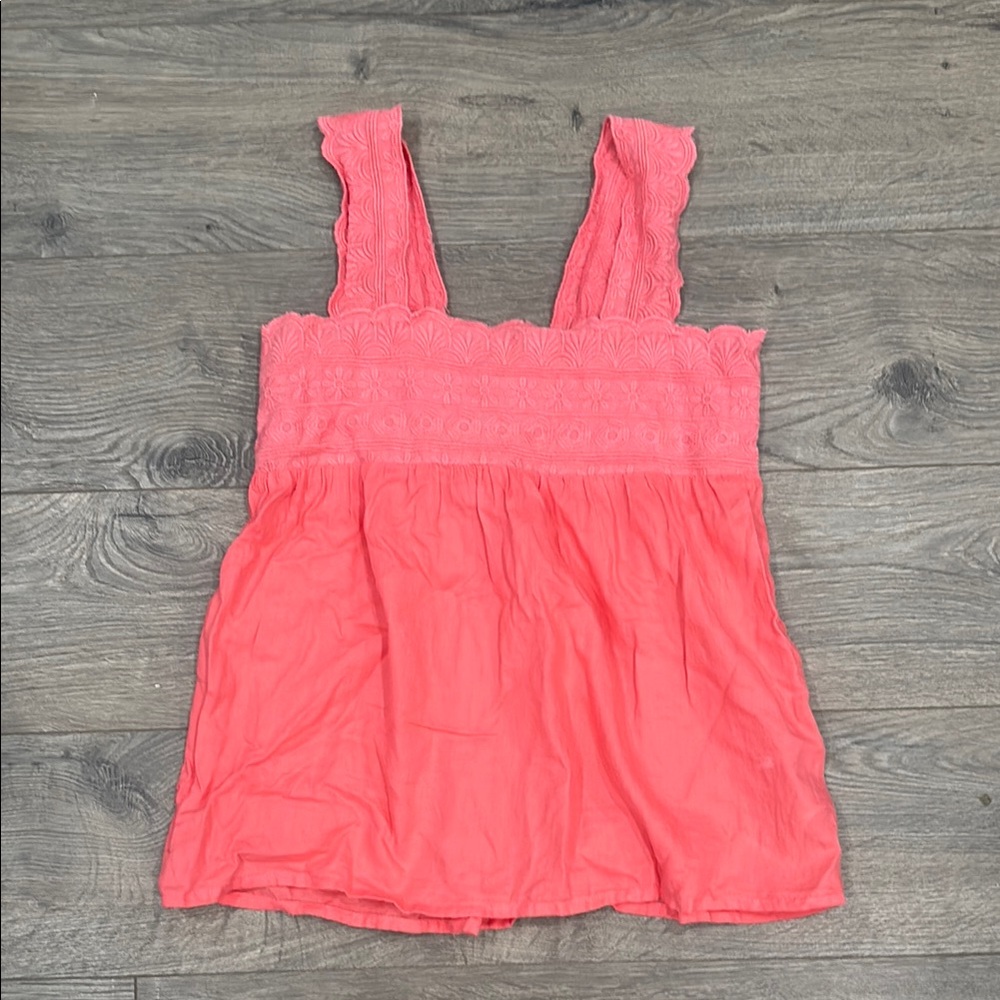 Old Navy Pink Smocked Sleeveless Tank Top